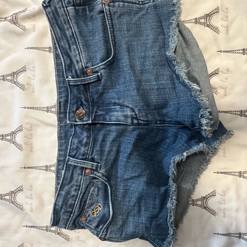 QSD vintage Blue Denim Frayed Shorts